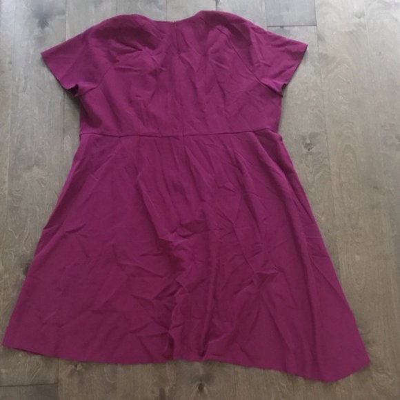 Anne Klein Women's Plus Crepe Fit & Flare Cocktail Dress in Merlot, Size 24W - Picture 3 of 8